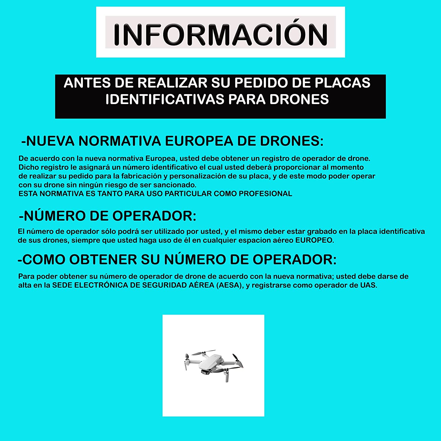 Placas Identificativas para Drones - Imagen 2
